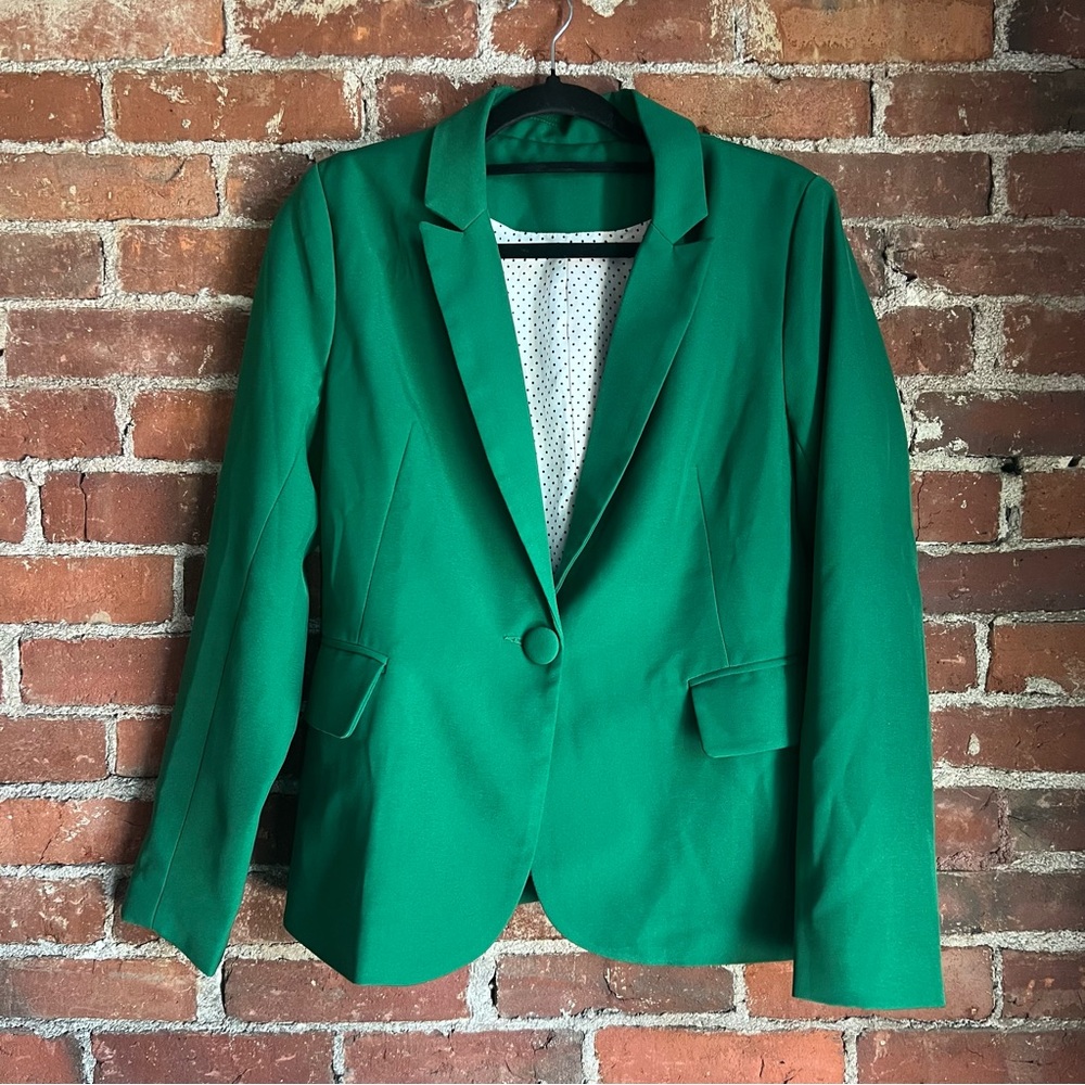 Green Single-Button Blazer